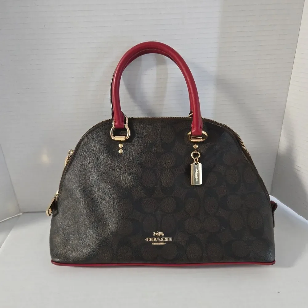 Coach Brown and Red Satchel